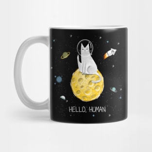 Cats in space. Cute typographi print with cats astronaut. Mug